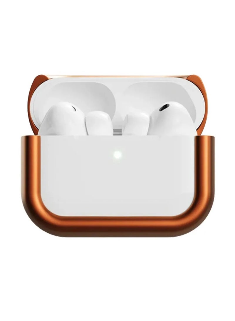 ARC Pulse Compatible with AirPods Pro Case (2024), Minimalist Protective Shock Absorption Aluminum Shells + Elastomer Inlays, Slide-On Fit Charging Case Cover -Matte Orange - Image 1